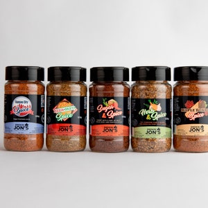 Gourmet Gift Set of BBQ Spices and Rubs, All Natural, No MSG, Gluten Friendly, Vegan