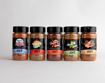 Gourmet Gift Set of BBQ Spices and Rubs, All Natural, No MSG, Gluten Friendly, Vegan