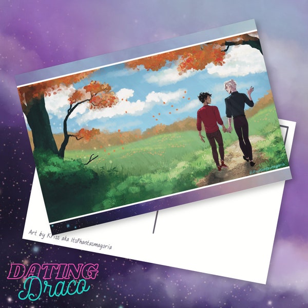 Drarry "First Date" Postcard | Dating Draco Visual Novel | Handmade Postcard | Drarry | HP