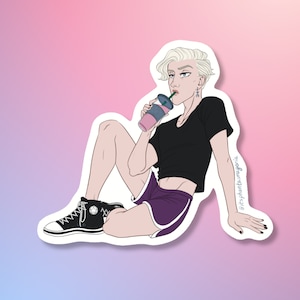 Pink Drink Draco Sticker | Water Resistant Sticker | Water Bottle | Laptop | Vinyl Sticker | Drarry | HP | Draco Malfoy
