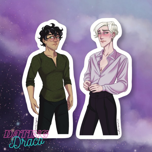 Drarry Stickers | Dating Draco Visual Novel | Water Resistant Sticker | Water Bottle | Laptop | Vinyl Sticker | Drarry | HP