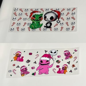 Christmas   UV DTF cup wrap for 16oz libbey glass