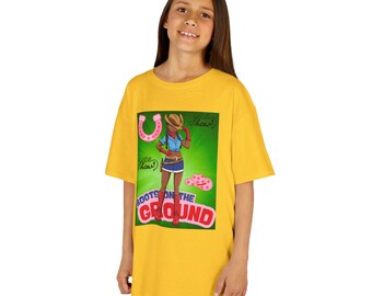 Colorful Cartoon Kids Tee, Graphic Youth T-Shirt, Horse Lovers Gift