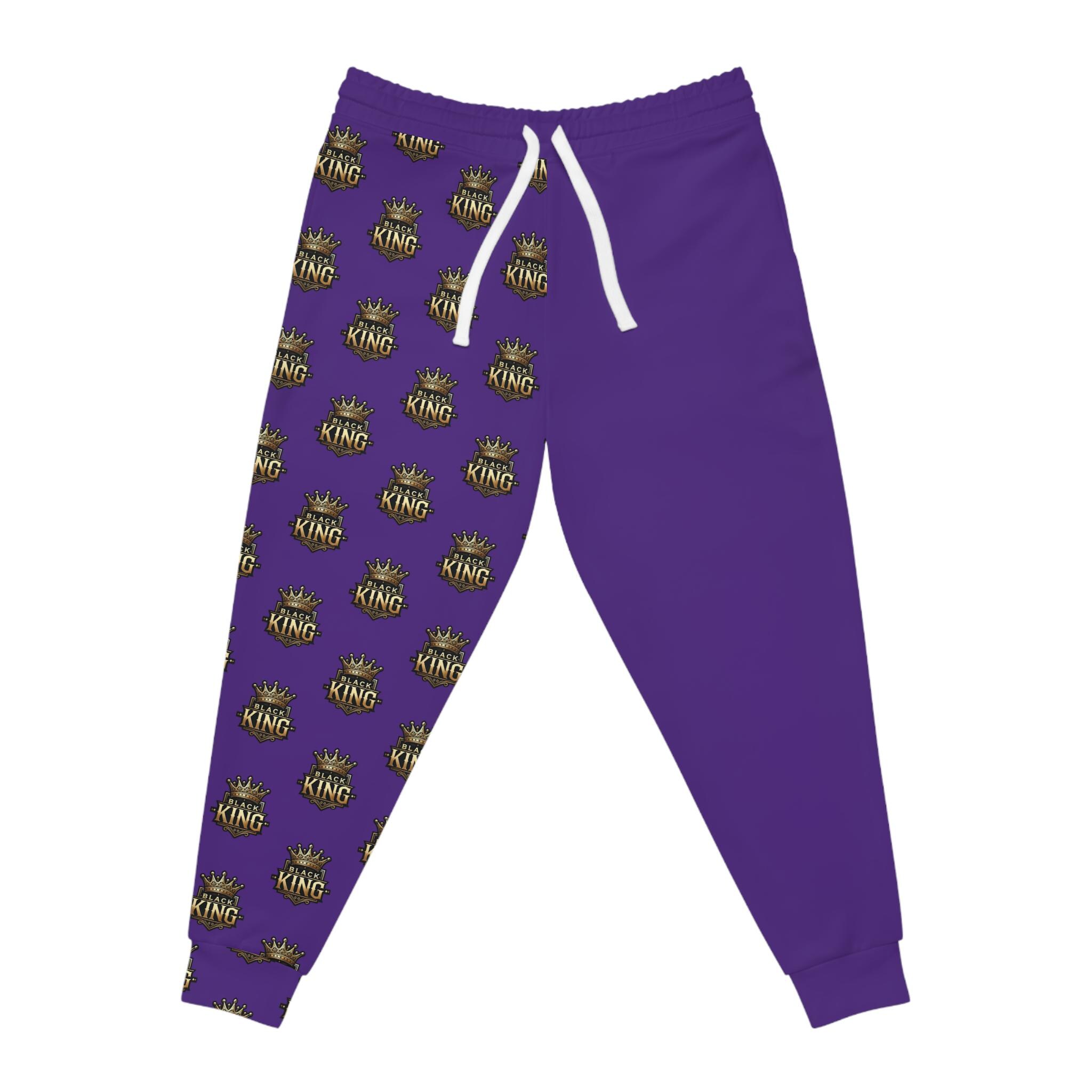 Black King Affirmation Athletic Joggers - Stylish & Comfortable Loungewear for Fitness Enthusiasts - Trendy All-Over Print, Gift Idea, Gym