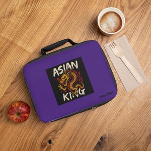 Asian King Personalized Lunch Bag with Dragon Design, Perfect for School, Work, and Picnics, Customizable, Unique Gift Idea, Custom Gifts