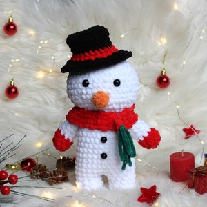 No Sew Snowman Crochet Pattern, Crochet Christmas Gift Pattern, Christmas Snowman Amigurumi Pattern, New Year Snowman Crochet Pattern