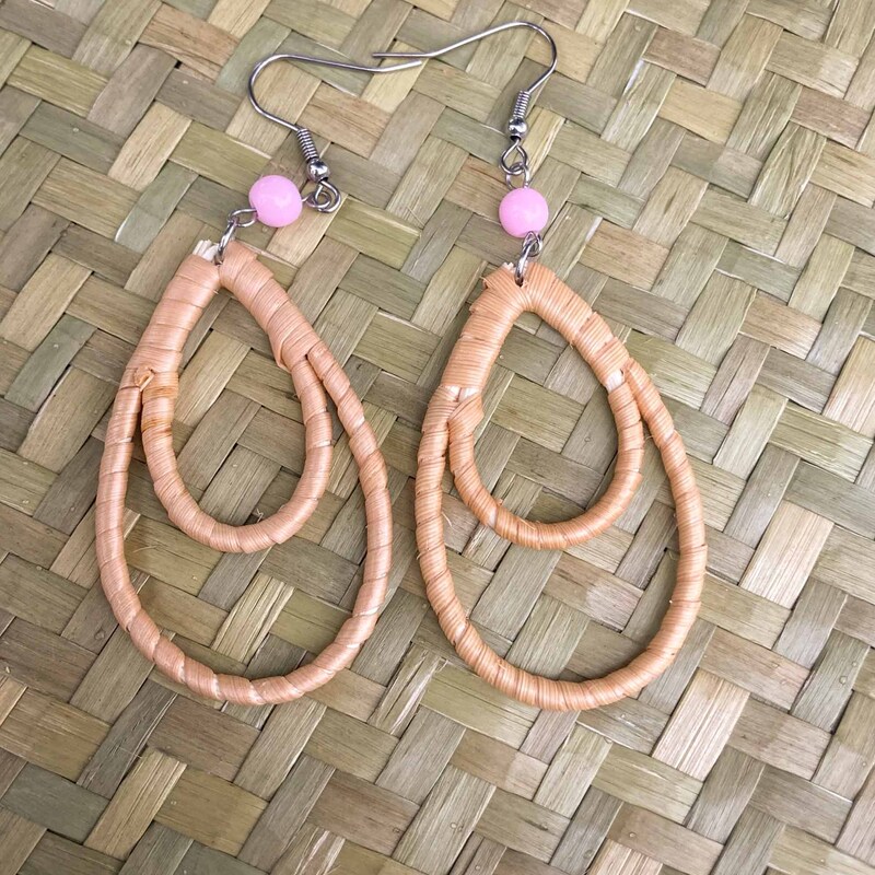 Rattan Earrings - Etsy