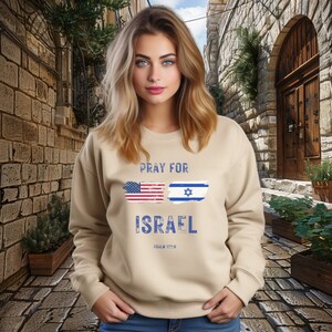 Unisex Pray for Israel Crewneck Sweatshirt | Unisex Heavy Blend™ Crewneck Sweatshirt | Psalm 122:6 Sweatshirt | Stand with Israel Sweatshirt