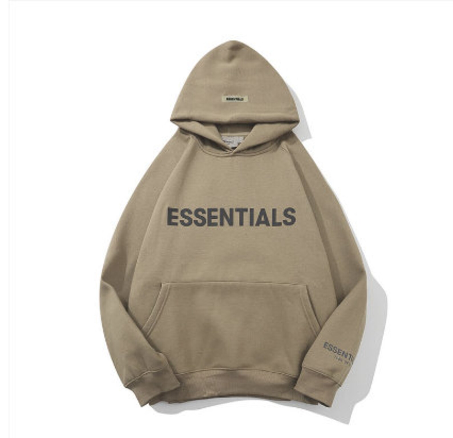 Essentials Three-dimensional Letter Printing Plus Velvet Hooded Sweater ...
