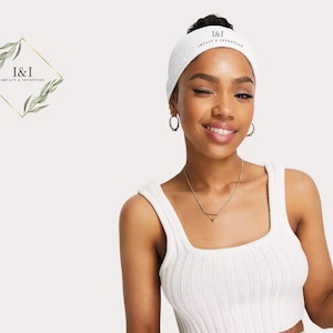 Impact & Intention Spa Headband - Hair wrap for sweat and facial treatments with non-slip, stretchable, and washable material.