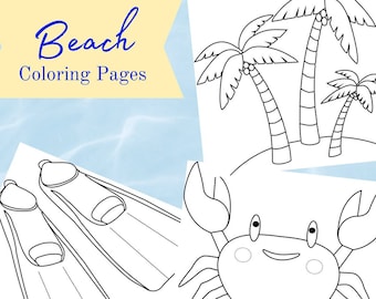 26 Beach Themed Alphabet Coloring Printable Pack - Etsy UK