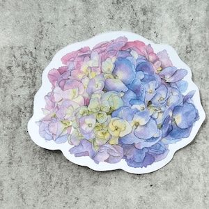Vibrant Hydrangea Watercolor Illustration Sticker Botanical Flower Illustration Sticker Large Sticker For Laptops and Planners