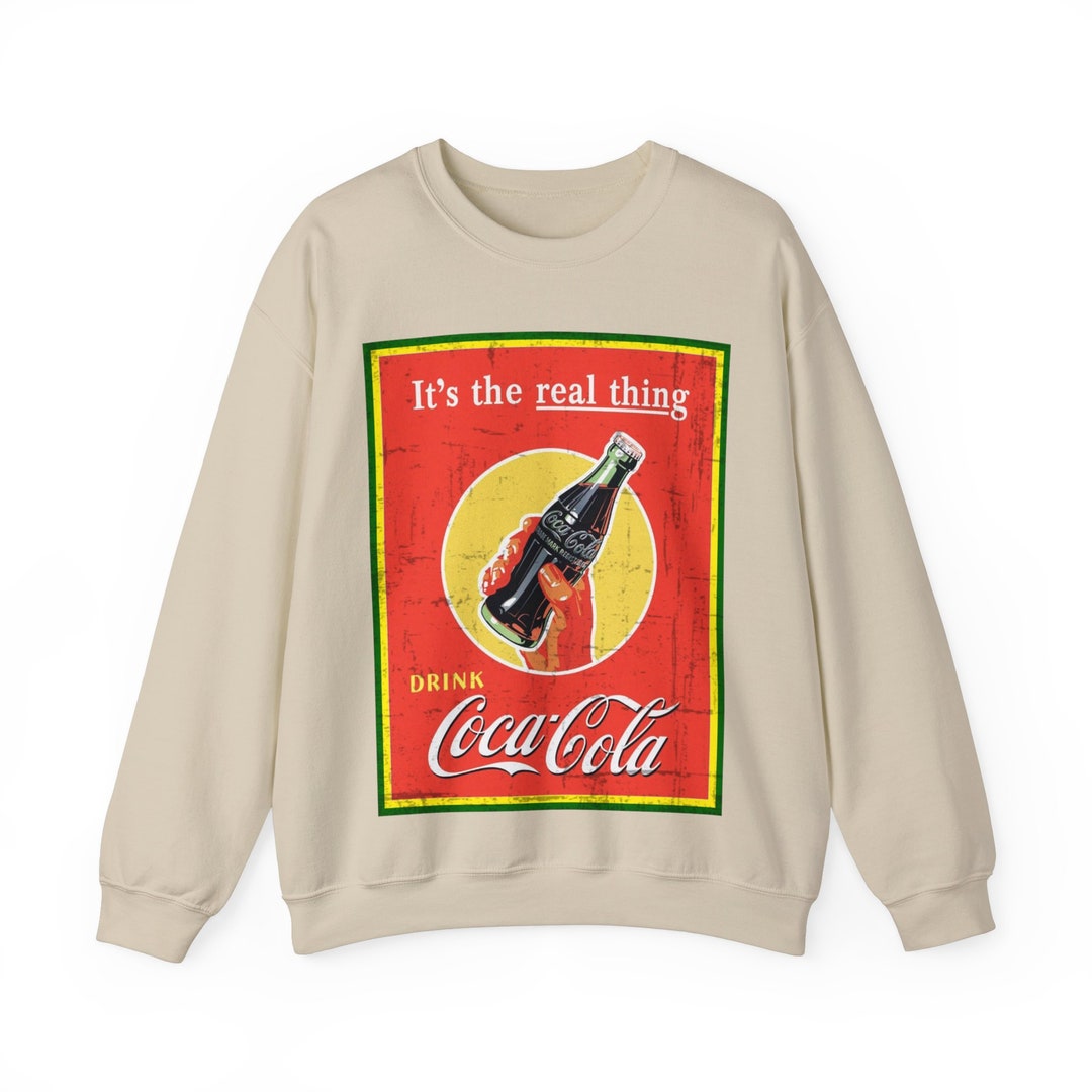 Gildan Coca-Cola Advertising Sweatshirt, Men's Size L cotton black type Vintage Second Hand
