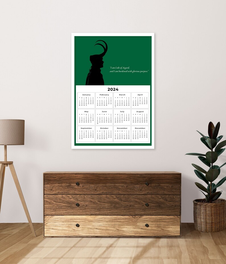 Loki Calendar 2024 Marvel Etsy