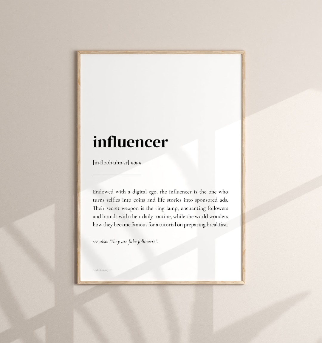 Influencer Poster Definition, Printable Design / Influencer Art