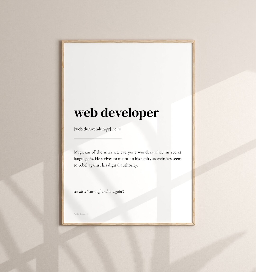 Web Developer Poster Definition, Printable Design / Web Developer Art ...