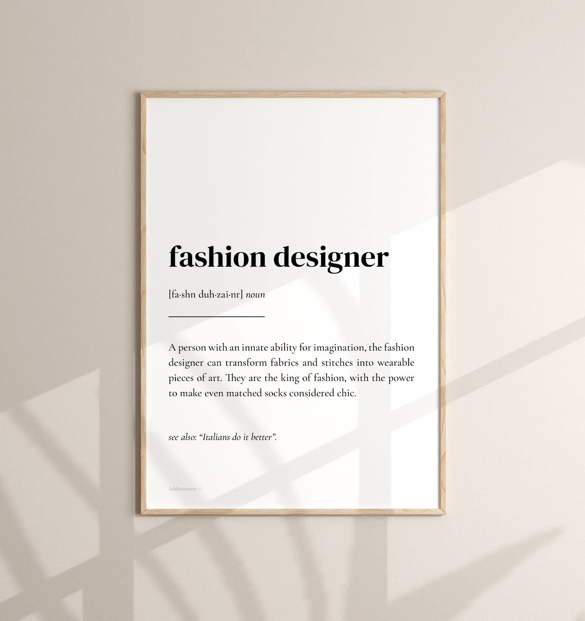 Fashion Designer Poster Definition, Printable Design / Fashion