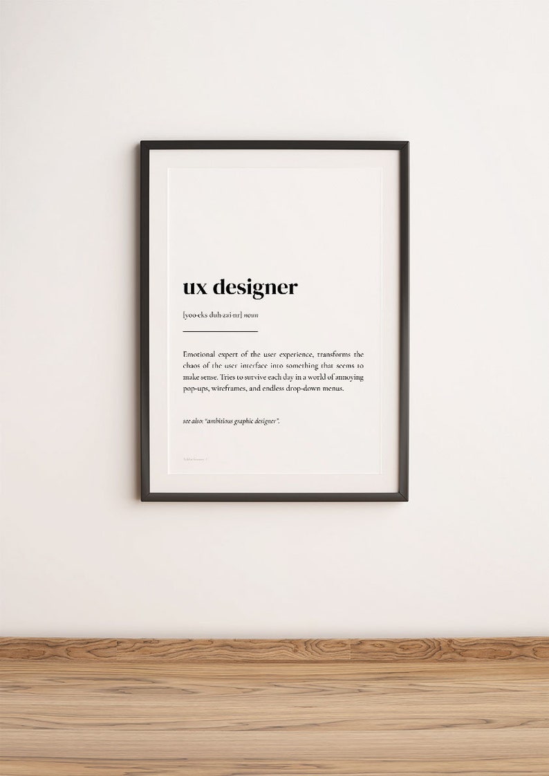 UX Designer Poster Definition, Printable Design / UX/UI Wall Art ...