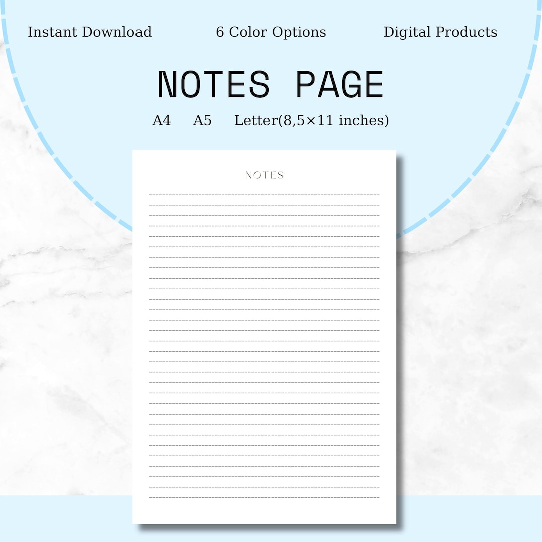 Minimalist Note Papers Printable Notes Page 6 Pastel Color - Etsy