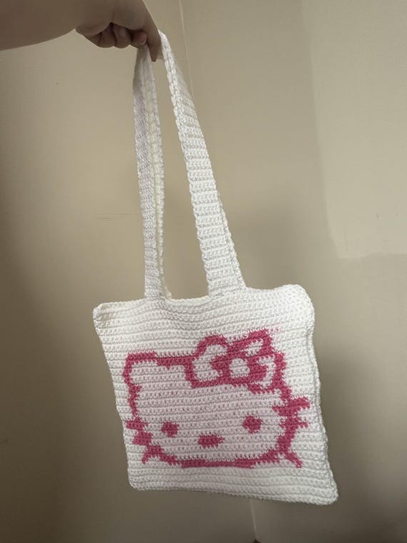 かぎ針編みのキティバッグパターン - 上級初心者向けトートバッグ