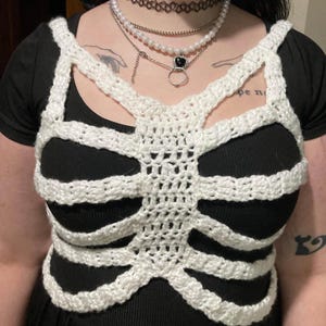 crochet PATTERN viral tiktok Skeleton Ribcage corset top - intermediate level