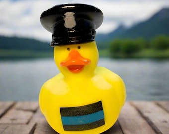 Officer Blue Line Rubber Duck Cruise Ducks Kids Bath Toy Stress Relief Debugging Rubber Ducky Ducking Birthday Gifts Duck of the Month