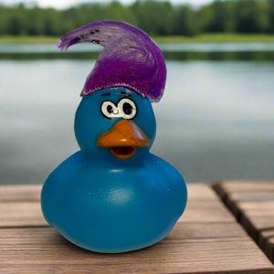 Crazy Eyed Crazy Hair Purple Rubber Duck Cruise Ducks Kids Bath Toys Stress Relief Debugging Rubber Ducky Ducking Birthday Gifts