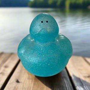 Glitter Turquoise Blue Rubber Duck Cruise Ducks Kids Bath Toys Stress Relief Debugging Rubber Ducky Ducking Birthday Gift for Girls
