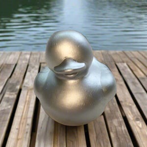Just Silver Rubber Duck Cruise Ducks Kids Bath Toy Stress Relief Debugging Rubber Ducky Ducking Birthday Gifts Duck of the Month