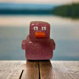 Block Glitter Pink Rubber Duck Cruise Ducks Kids Bath Toys Stress Relief Debugging Rubber Ducky Ducking Birthday Gift Glitter Rubber Duck