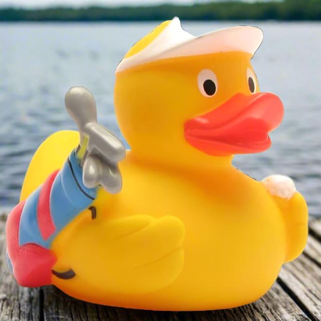 Golfer Rubber Duck Cruise Ducks Kids Bath Toy Stress Relief