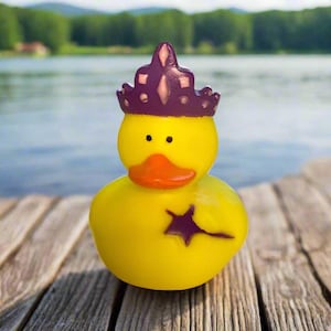 Princess Fairy Purple Rubber Duck Cruise Ducks Kids Bath Toy Stress Relief Debugging Rubber Ducky Ducking Birthday Gifts Duck of the Month