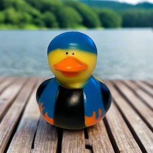 Biker Gang Flame Rubber Duck Cruise Ducks Kids Bath Toys Stress Relief Debugging Rubber Ducky Ducking Birthday Gift Duck of the Month
