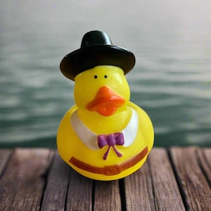 Thanksgiving Pilgrim Man Rubber Duck Cruise Ducks Kids Bath Toy Stress Relief Debugging Rubber Ducky Ducking Birthday Gifts