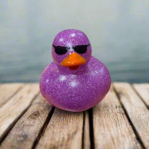 Glitter Pink Sunglasses Rubber Duck Cruise Ducks Kids Bath Toy Stress Relief Debugging Glitter Rubber Ducky Ducking Birthday Gifts