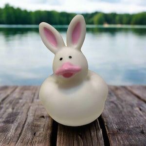 White Bunny Rubber Duck Cruise Ducks Kids Bath Toy Stress Relief Debugging Rubber Ducky Ducking Birthday Gifts Duck of the Month