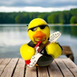 Musician Eddie Van Quacker Rubber Duck Cruise Ducks Kids Bath Toy Stress Relief Debugging Rubber Ducky Ducking Birthday Gifts