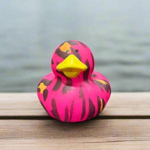 Leopard Pink Rubber Duck Cruise Ducks Kids Bath Toys Stress Relief Debugging Pink Rubber Ducky Ducking Animal Print Leopard Print Baby Girl