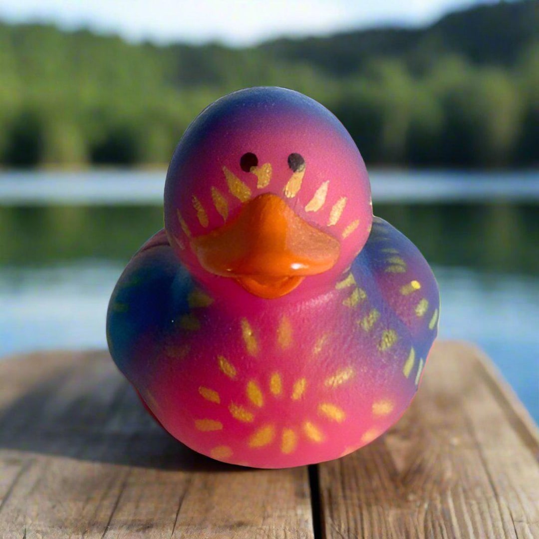 Retro Tie Dye Rubber Duck Cruise Ducks Kids Bath Toy Stress Relief ...