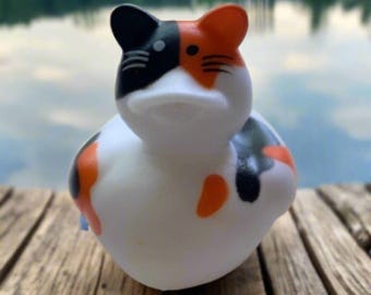 Cat Calico Rubber Ducky Cruise Ducks Kids Bath Toys Stress Relief Debugging Rubber Ducky Ducking Birthday Gift for Cat Lover Rubber Duck