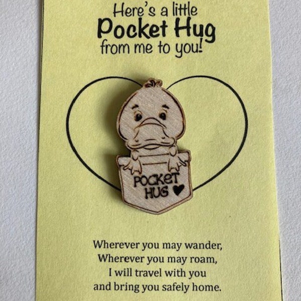 Rubber Duck Pocket Hug - Just Because Gift for Friends - Love You Gift - Unique Gift Idea - I Care About You Gift