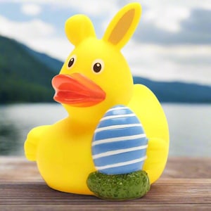 Easter Bunny Rubber Duck Cruise Duck Kid Bath Toy Stress Relief Duck Ducking Birthday Gift for Easter Basket Easter Egg Hunt Easter Gift