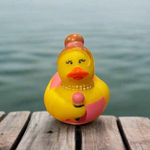 Pop Star Pink Diva Rubber Duck Cruise Ducks Kid Bath Toy Stress Relief Debugging Singer Rubber Duck Diva Gift for Her Songwriter Rubber Duck