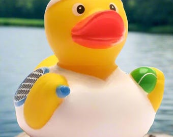 Tennis Pro Rubber Duck Cruise Ducks Kids Bath Toy Stress Relief Debugging Rubber Ducky Ducking Birthday Gift for Tennis Player