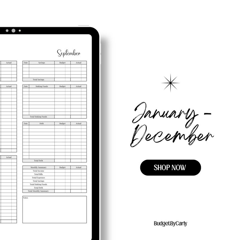 Monthly Budget Sheets Etsy
