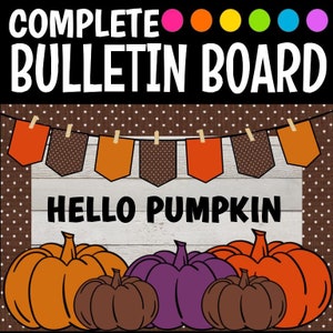 Hello Pumpkin Bulletin Board Kit Fall Autumn Classroom Decor