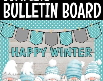 Happy Winter Complete Bulletin Board Kit Classroom Decor Snow Gnomes