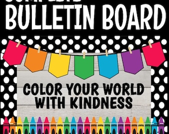 Color Your World With Kindness Back to School Decor Bulletin Board Kit