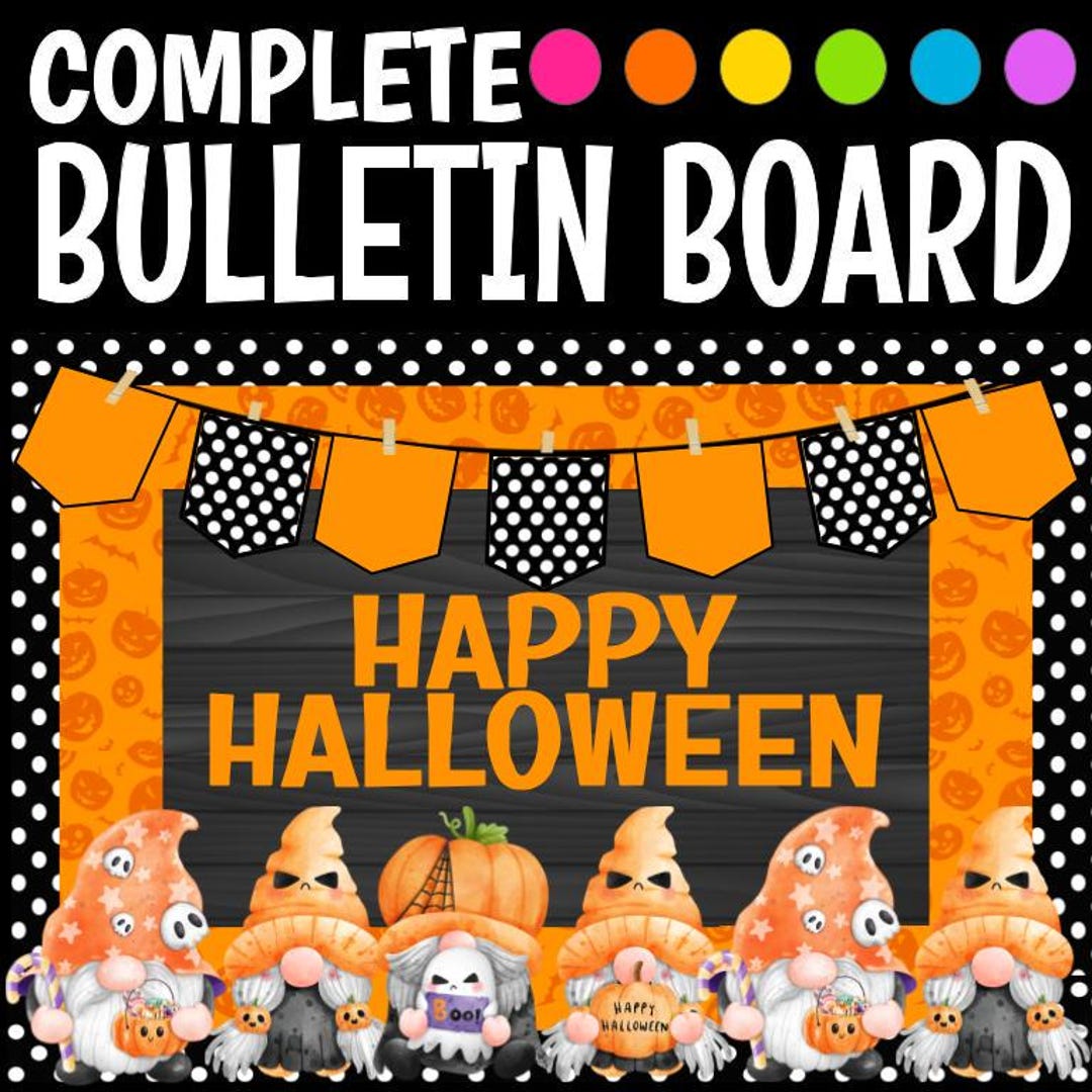 Happy Halloween Bulletin Board Kit Halloween Classroom Decor Gnomes - Etsy