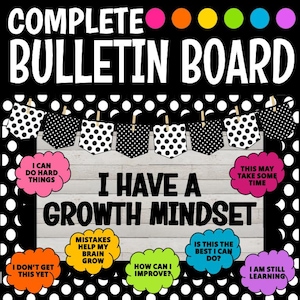 I Have a Growth Mindset Bulletin Board Kit for SEL Social Emotional Learning